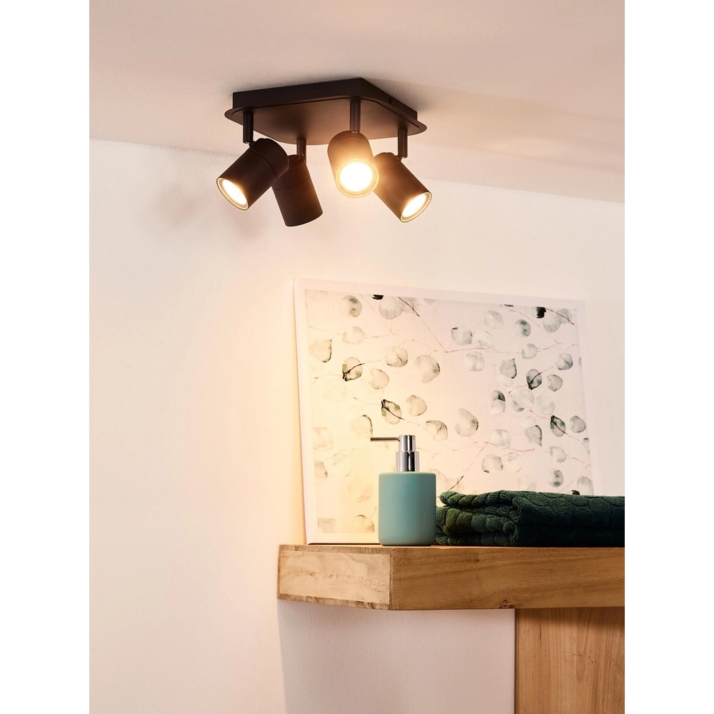 Projecteur de plafond Lennert Noir à 4 lumières Lucide 5411212262707
