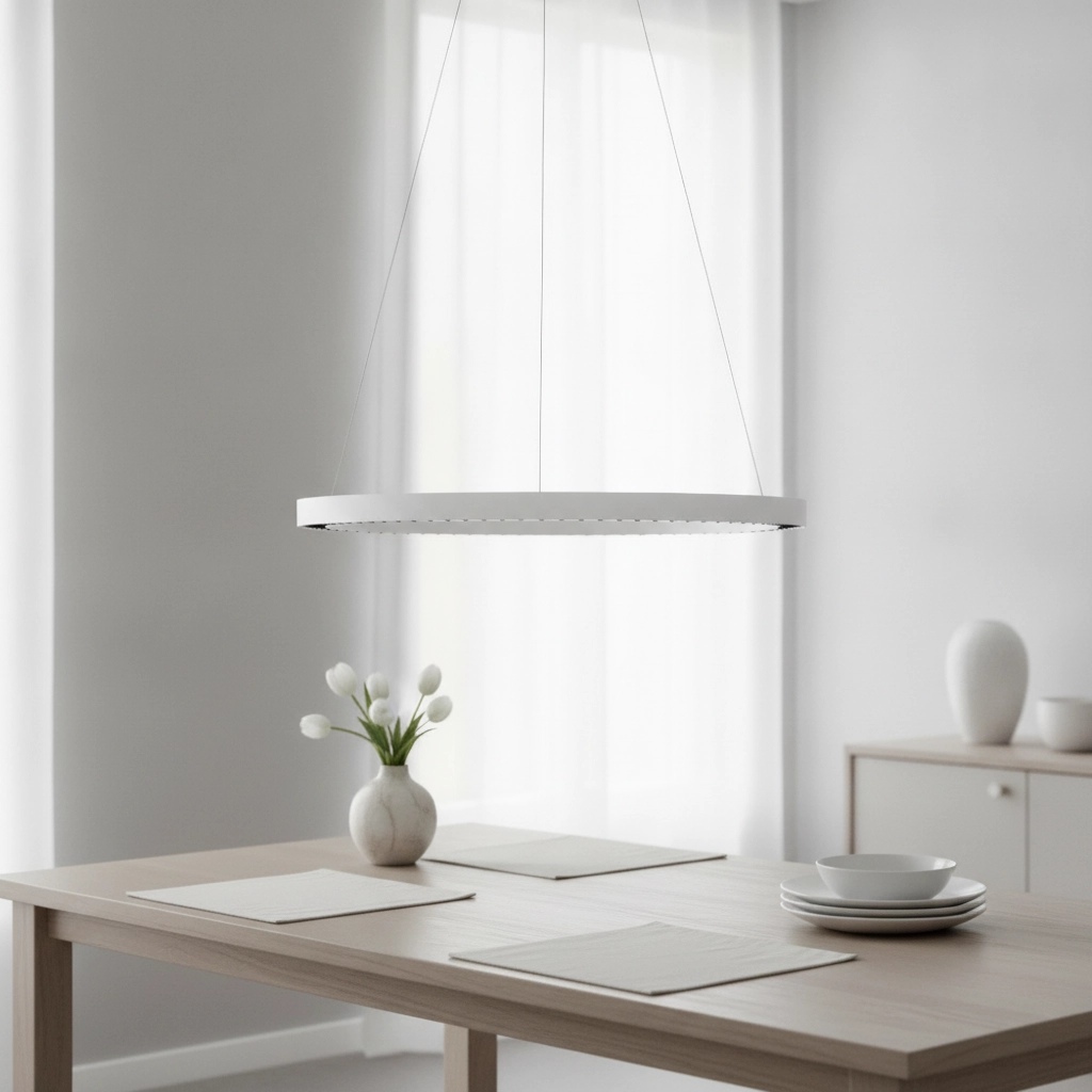 Suspension ronde Deos blanc