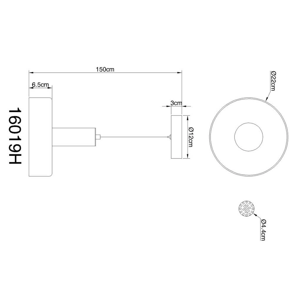 Suspension élégante Grant gris Ø 22cm Globo 9007371474899