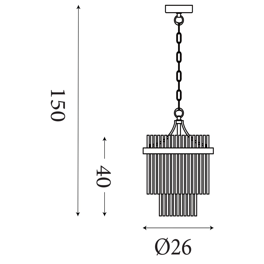 Suspension Lara or avec verre transparent Ø 26cm Searchlight 5053423300580