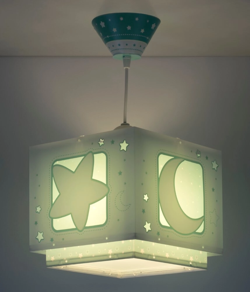 Lampe suspendue chambre d'enfant Moonlight turquoise Dalber 8420406800882