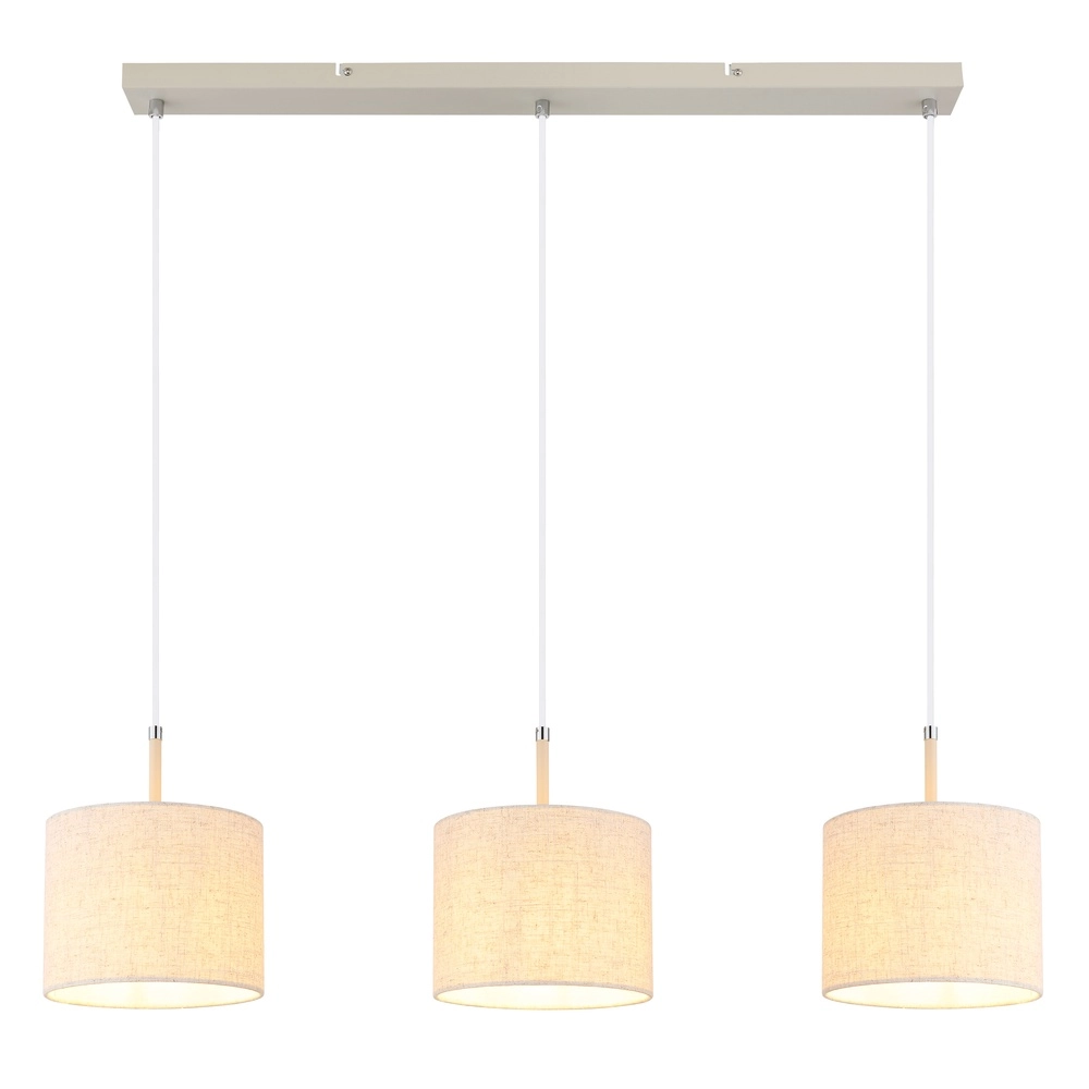 Suspension 3 lumières Deleon brun sable droit Globo 9007371578900