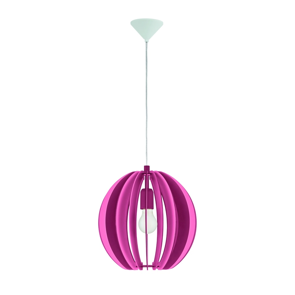 Jolie lampe pendante Fabella rose