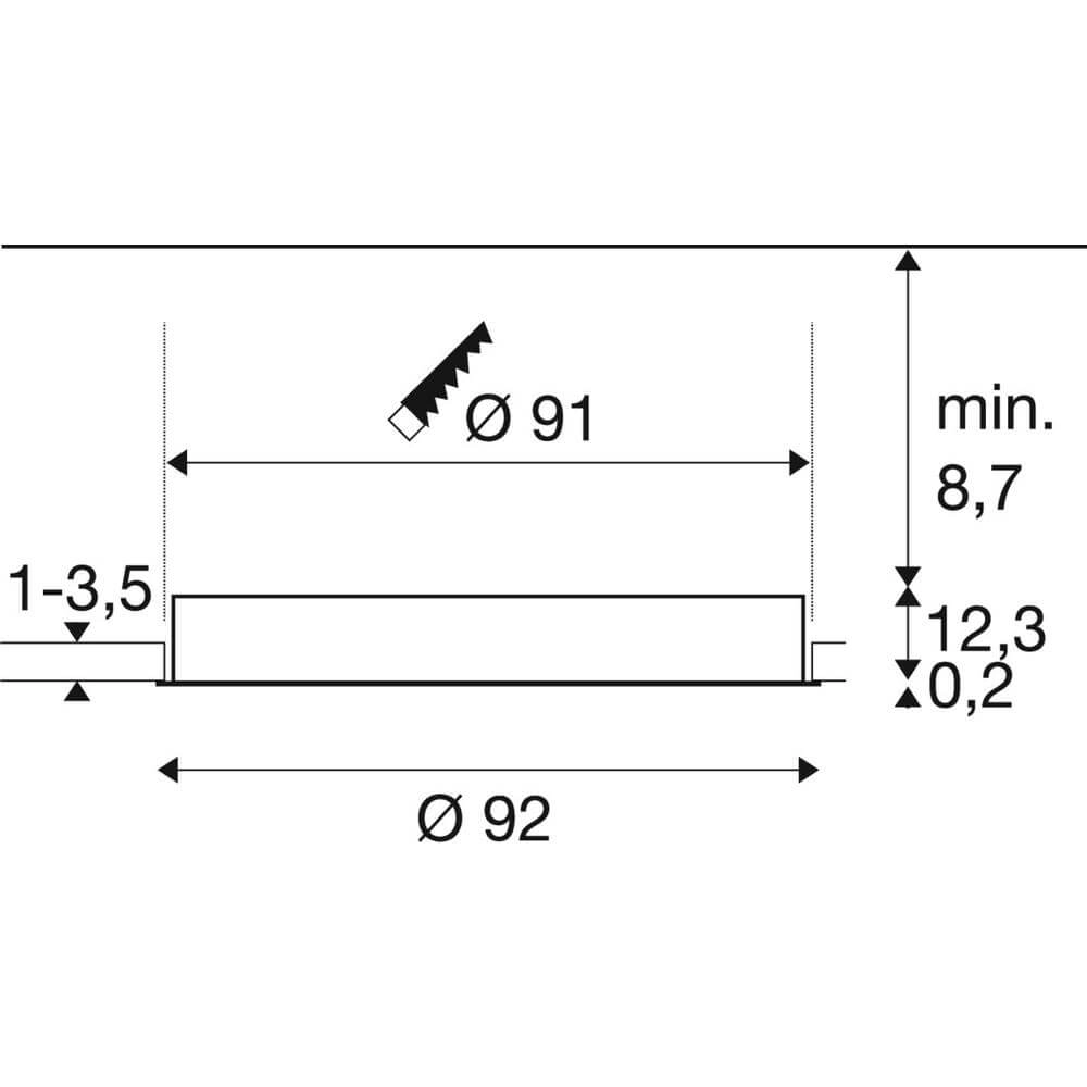 Plafonnier encastré Medo 90 blanc Ø 90cm avec cadre SLV 4024163297646