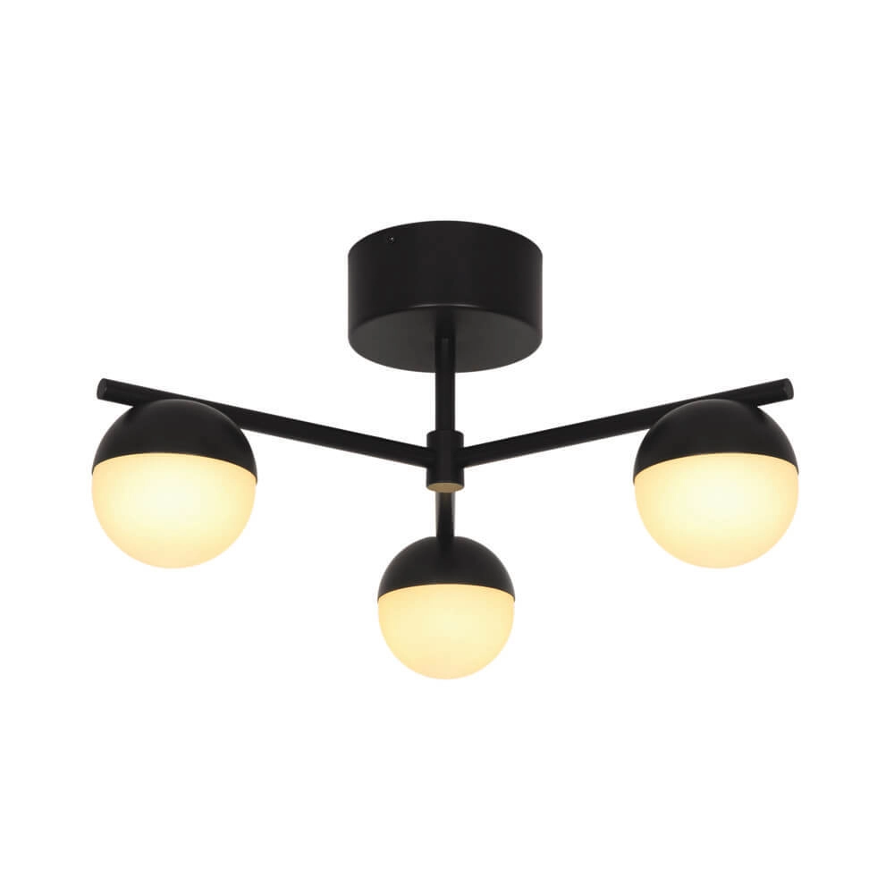 Plafonnier noir Contina Design 3 lumières Plafonnier noir Contina Design 3 lumières