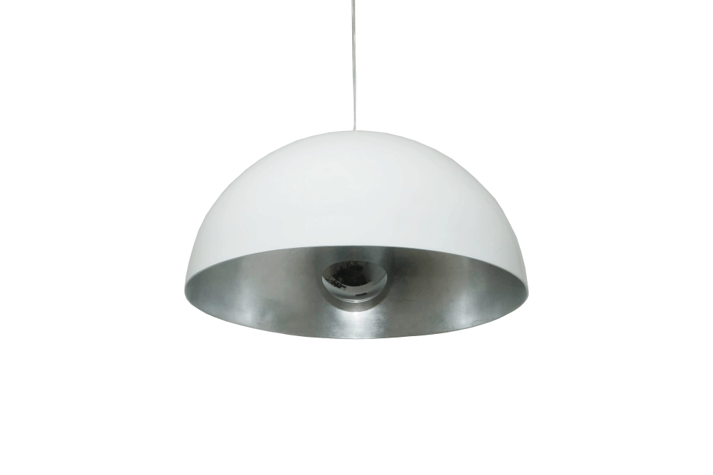 Grande lampe suspendue Gala Ø 50cm blanc intérieur argent