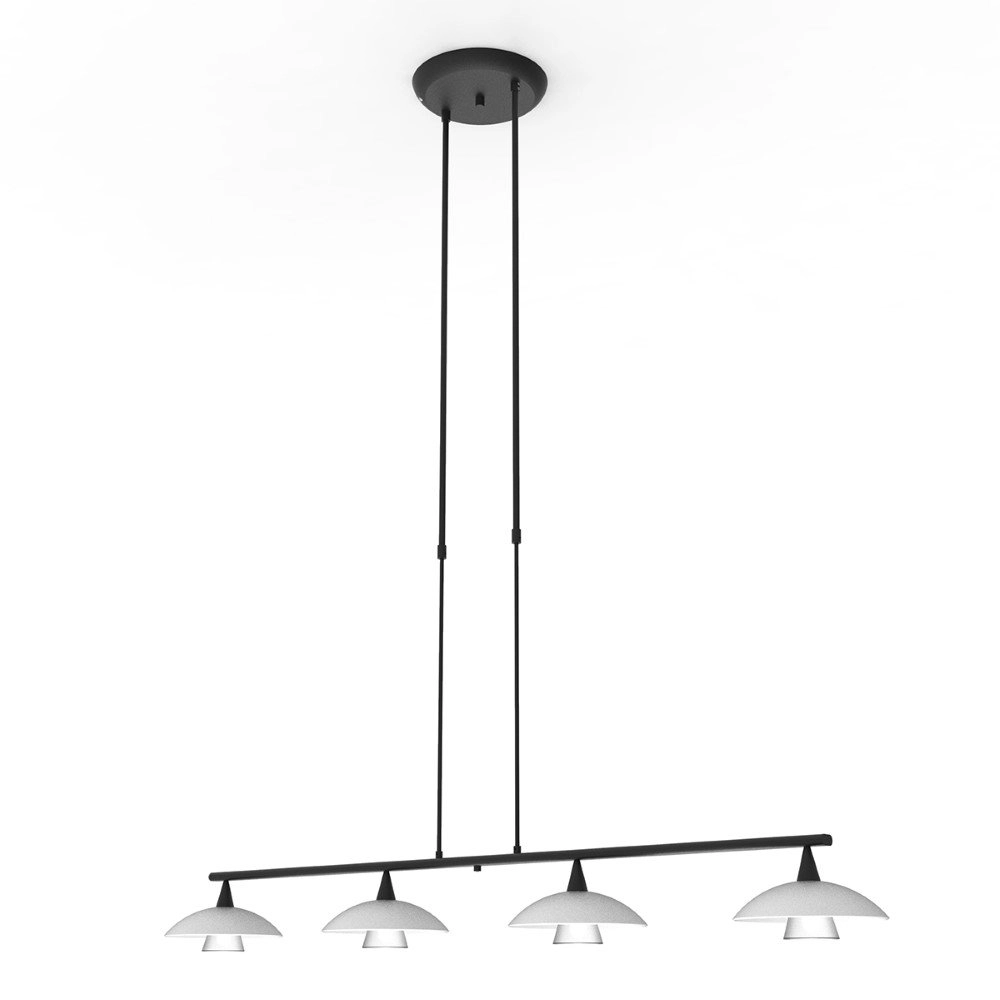 Suspension de salle à manger Tallerken 4 lumières noir avec blanc