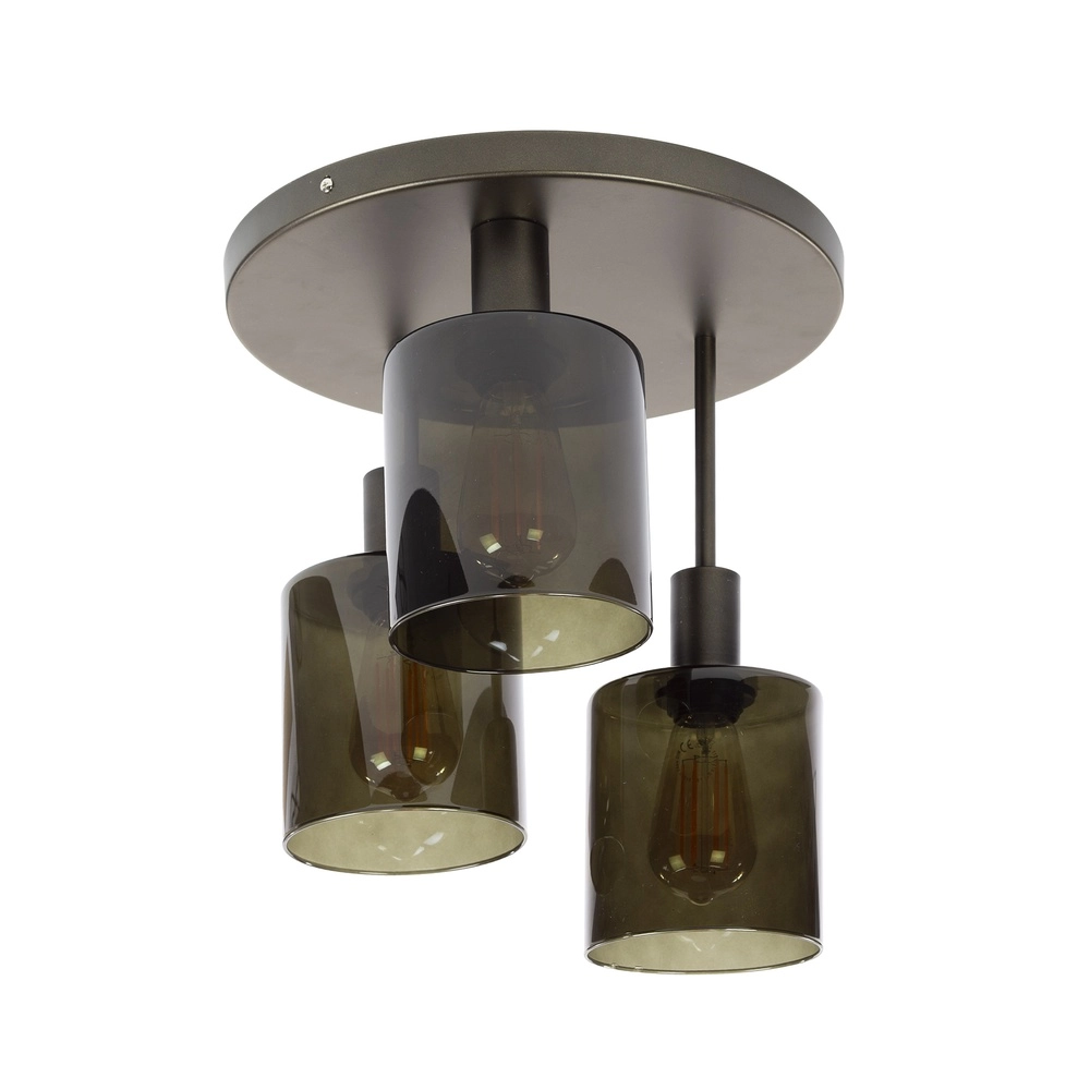 Lampe de plafond brun foncé Sepiora Ø 35cm - 3x E27 Lyora 8716803513419