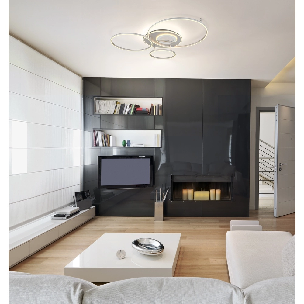 Lampe de plafond moderne Johnson Gris argenté Globo 9007371592548