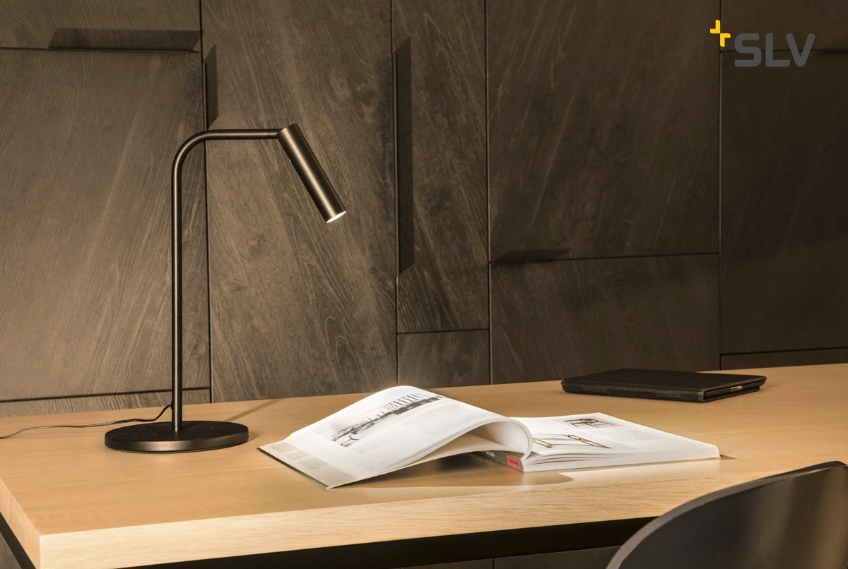 Lampe de lecture de table Karpo noir SLV 4024163199452