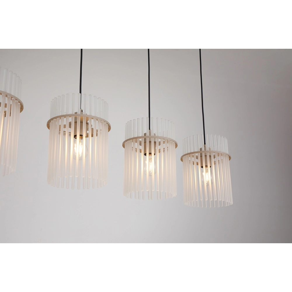 Lampe suspendue Swizzle Marron sable à 4 tons clairs Searchlight 5,05342E+12