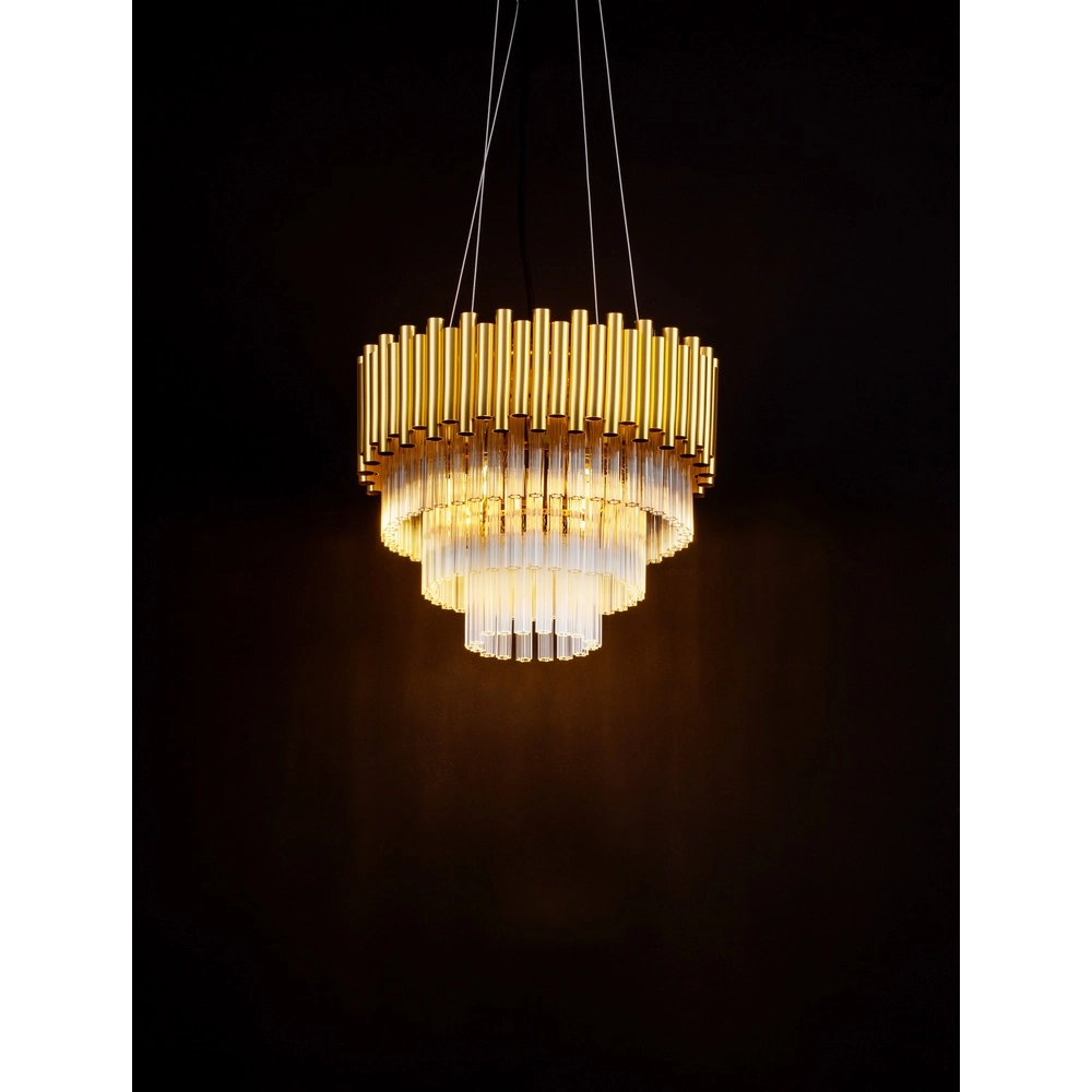 Suspension Magnolia or avec cristal Ø 39cm