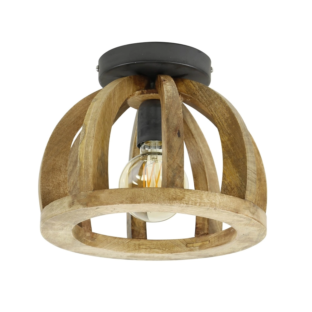 Lampe de plafond en bois Orba Ø 30cm - mangue Lyora 8716803513228