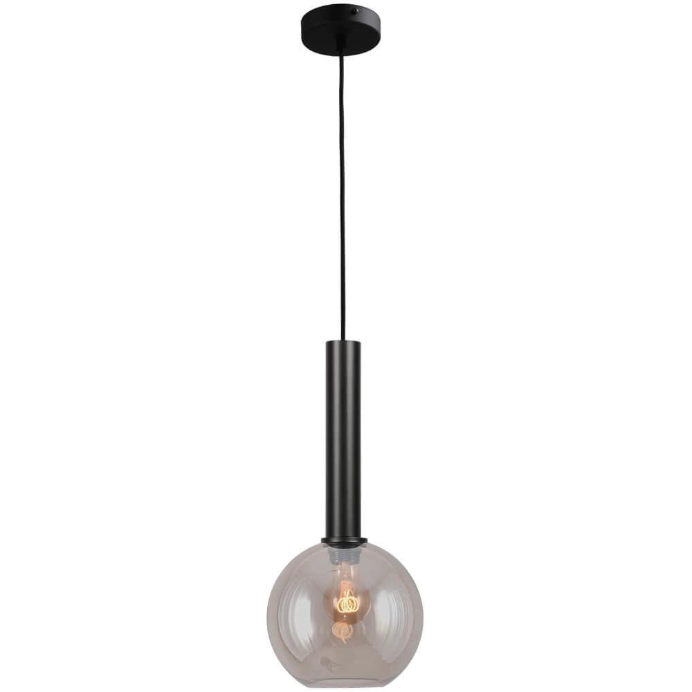 Lampe suspendue Ø 20cm Bella 2 Noir avec verre doré