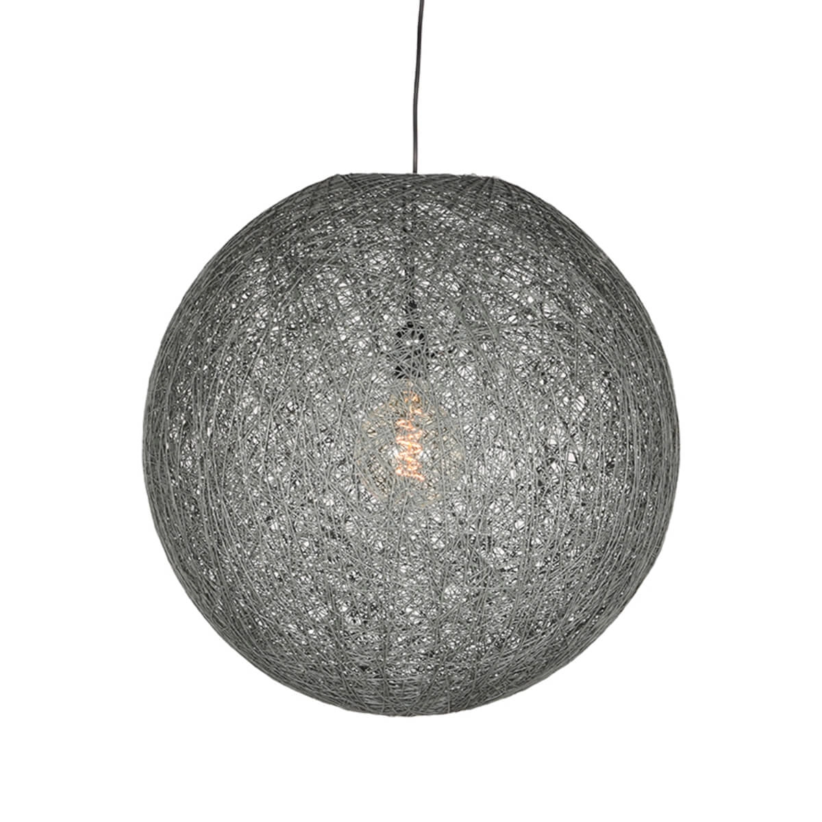 Lampe suspendue Twist Ø 55cm de fil de lin gris Lampe suspendue Twist Ø 55cm de fil de lin gris