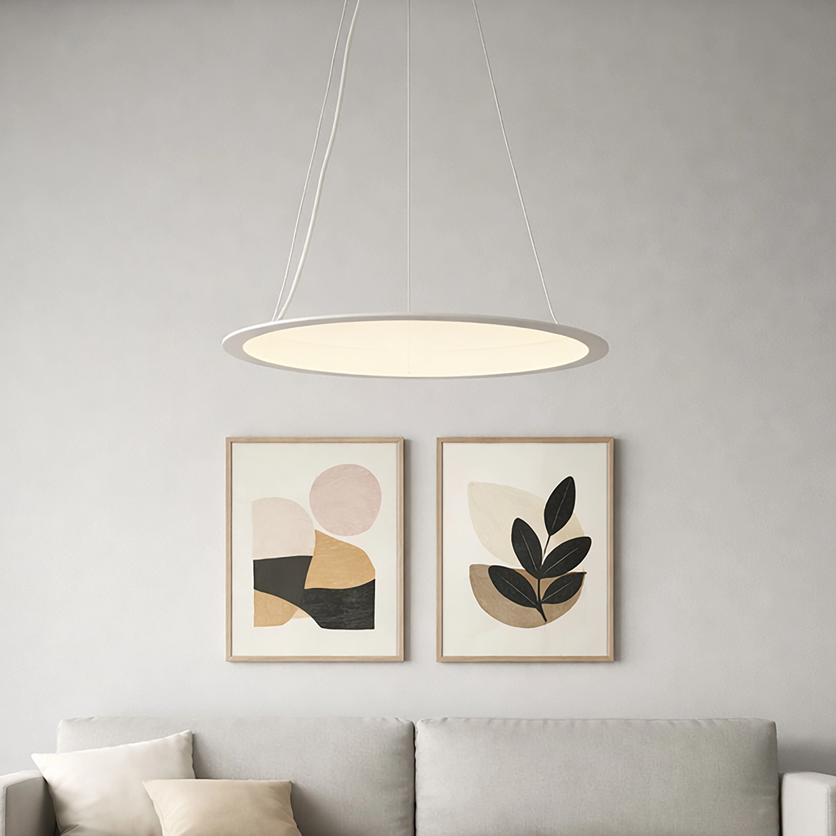 Lampe suspendue Vistina Ø 58cm de blanc Lyora 5053423272610