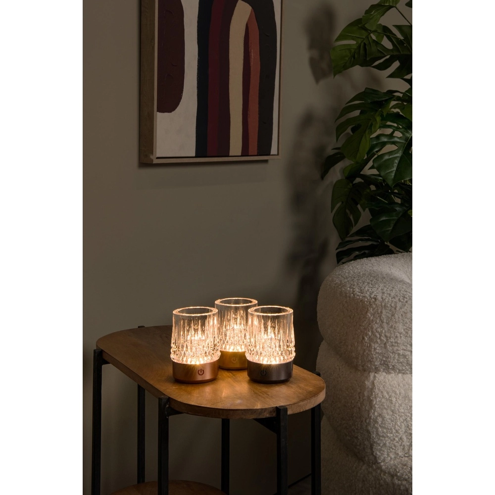 Lampes de table rechargeables Lily Jeu de 3 pièces en cuivre Lucide 5411212461094