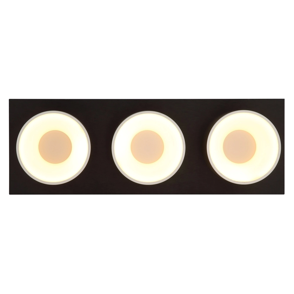 Lampe de plafond à 3 lumières Raymond noir avec du champagne Globo 9007371533862