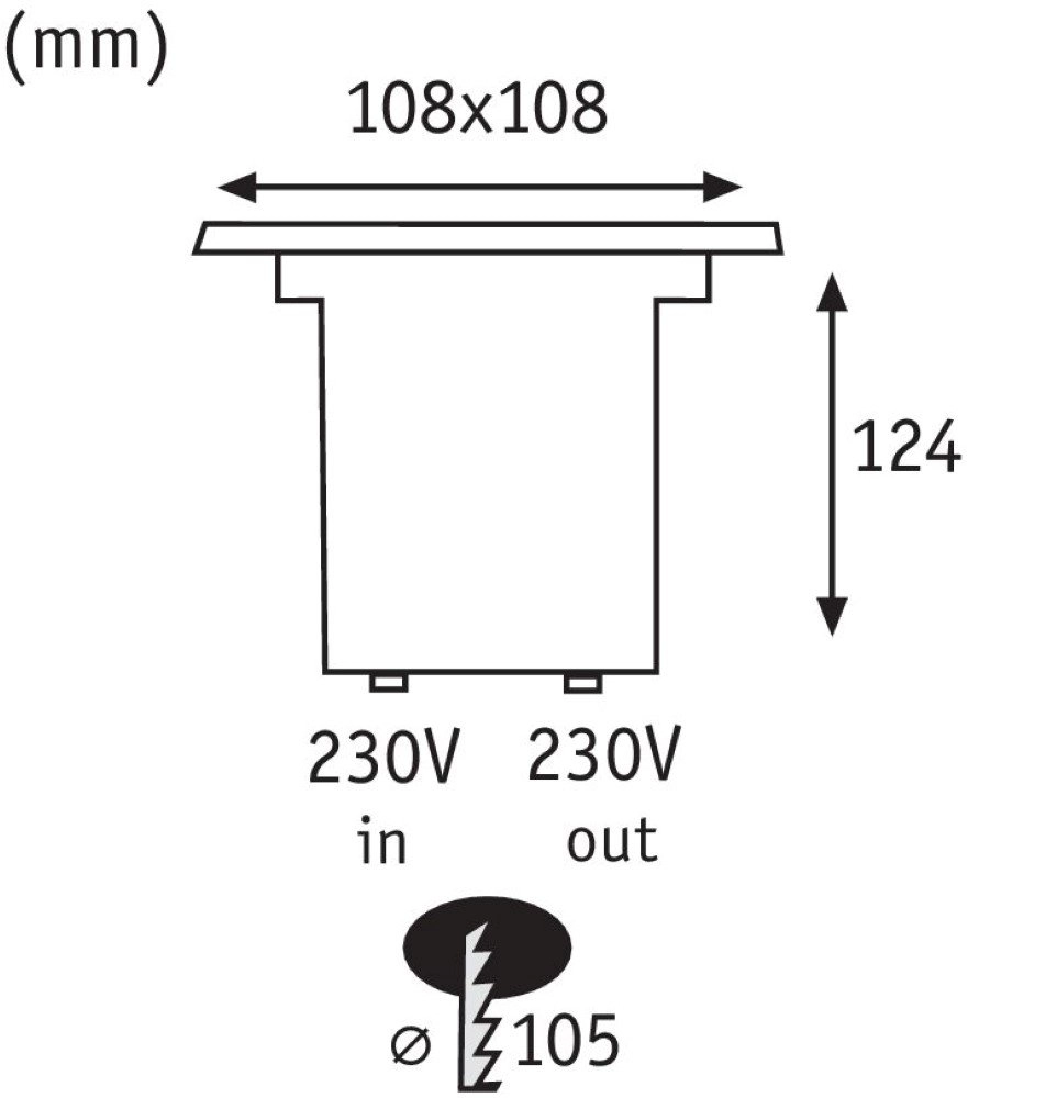 Spot carré au sol Floor Paulmann 4000870939932