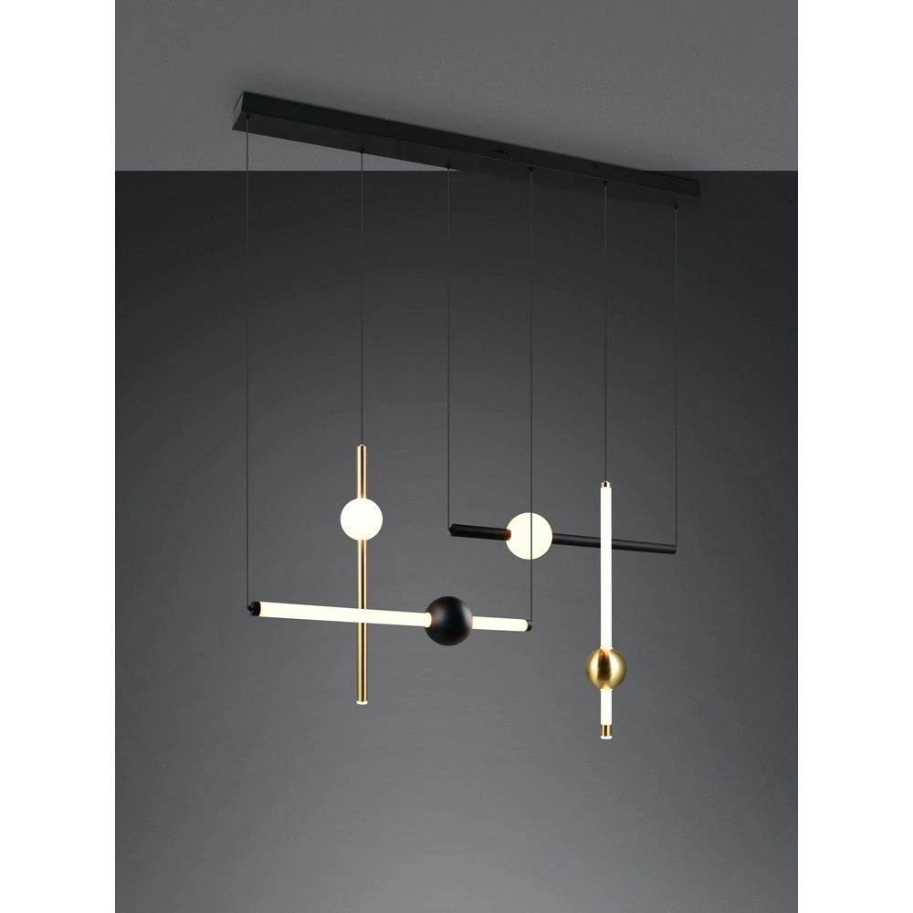 Suspension moderne Melita noir avec or Trio 4017807661910
