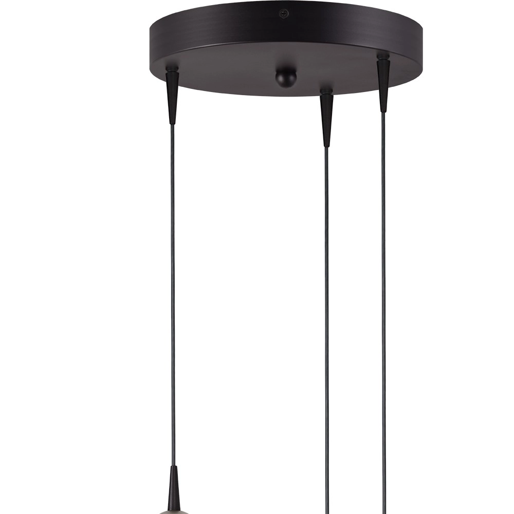 Lampe pendante à 3 lampes Talana noir avec nickel Ø 17cm DTW Masterlight 8718121352244