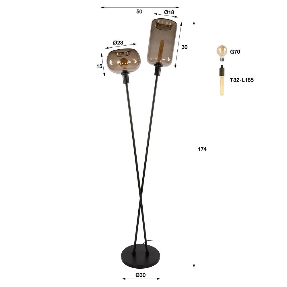 Lampadaire moderne Serene Sienna Brown Lyora 8716803514751