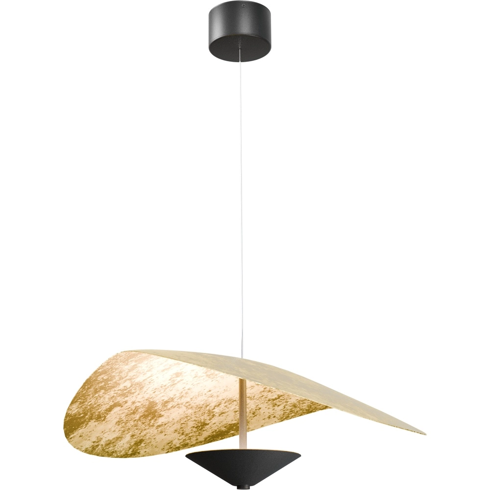 Ø Lumière suspendue LED de 60 cm Lente Feuille d’or - avec poulie