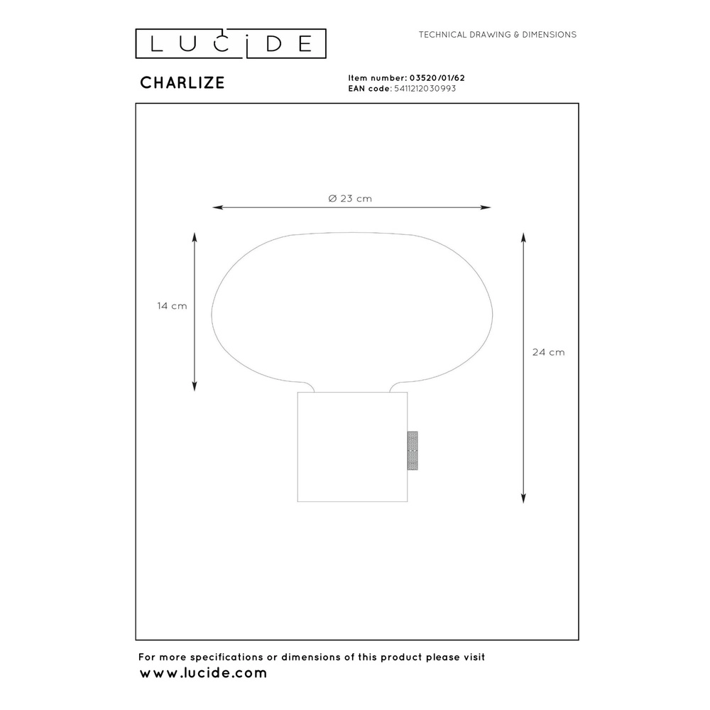 Lampe de table de conception Charlize Ø 23cm vert Lucide 5411212030993