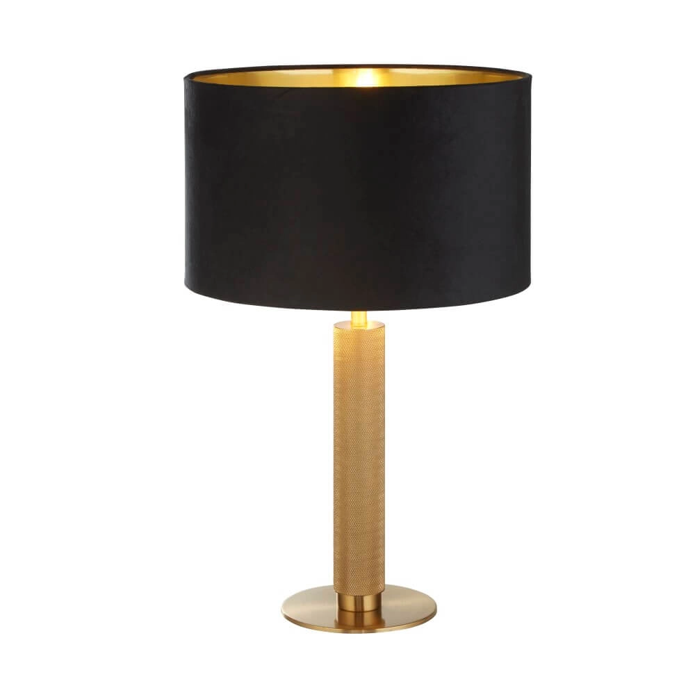 Lampe de table dorée London avec capuche noire Searchlight 5053423256498