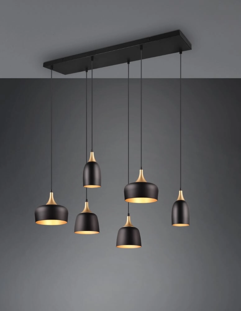 Lampe suspendue design Chiraz noir 6 lumières Trio 4017807566864