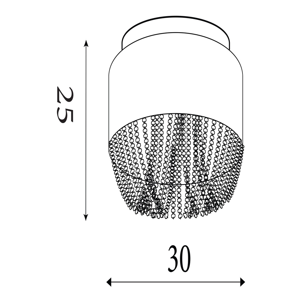 Plafonnier Bellano chrome Ø 30cm Searchlight 5053423306834