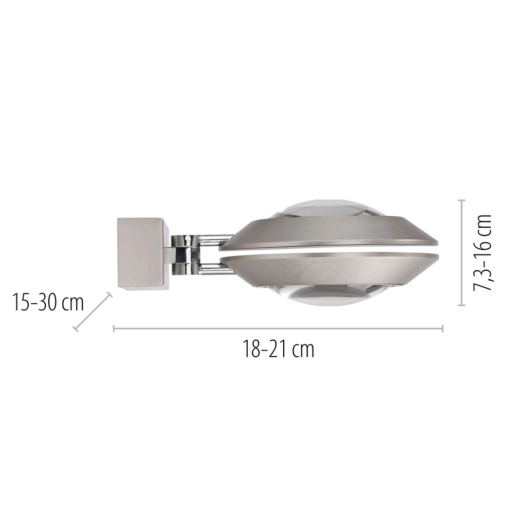 Lumière murale LED 2L Pure Oculis Gris diamant Paul Neuhaus 4012248397022
