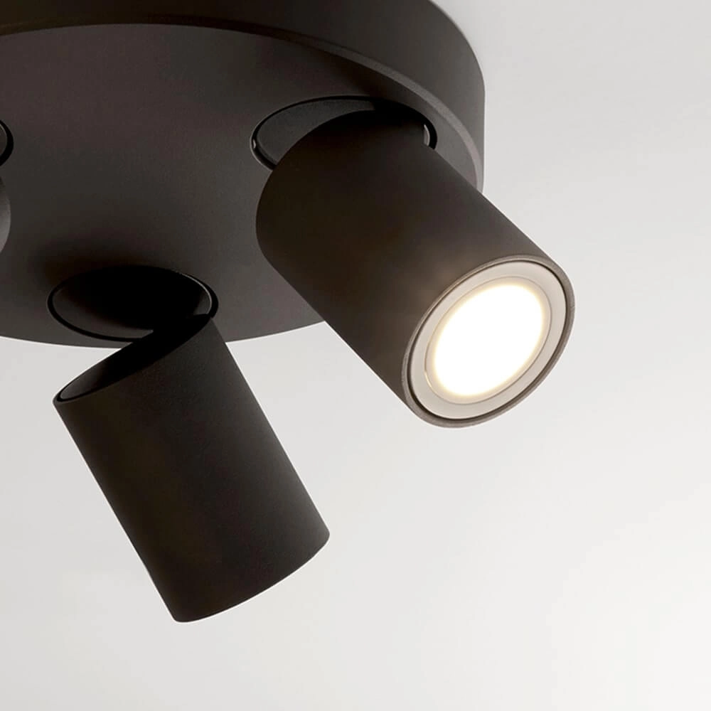 Plafonnier Moon 3 rond noir Lyora