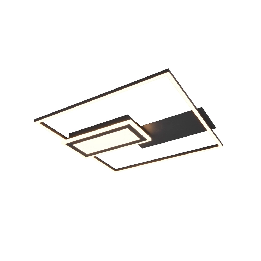 Plafonnier carré Spiro noir 50cm