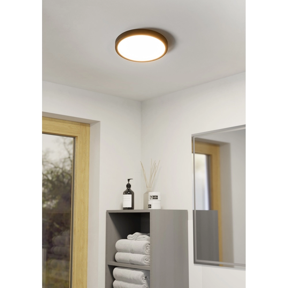 Lumière de plafond IP44 Fueva 6 rond - noir - Ø 27,8 cm Eglo 9008606330324