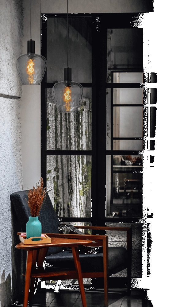 Lampe suspendue noire Porto avec verre fumé Diamond - Ø 21cm Masterlight 8718121269306