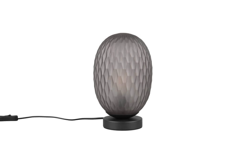 Lampe de table Facette avec verre fumé nervuré Trio 4017807616859