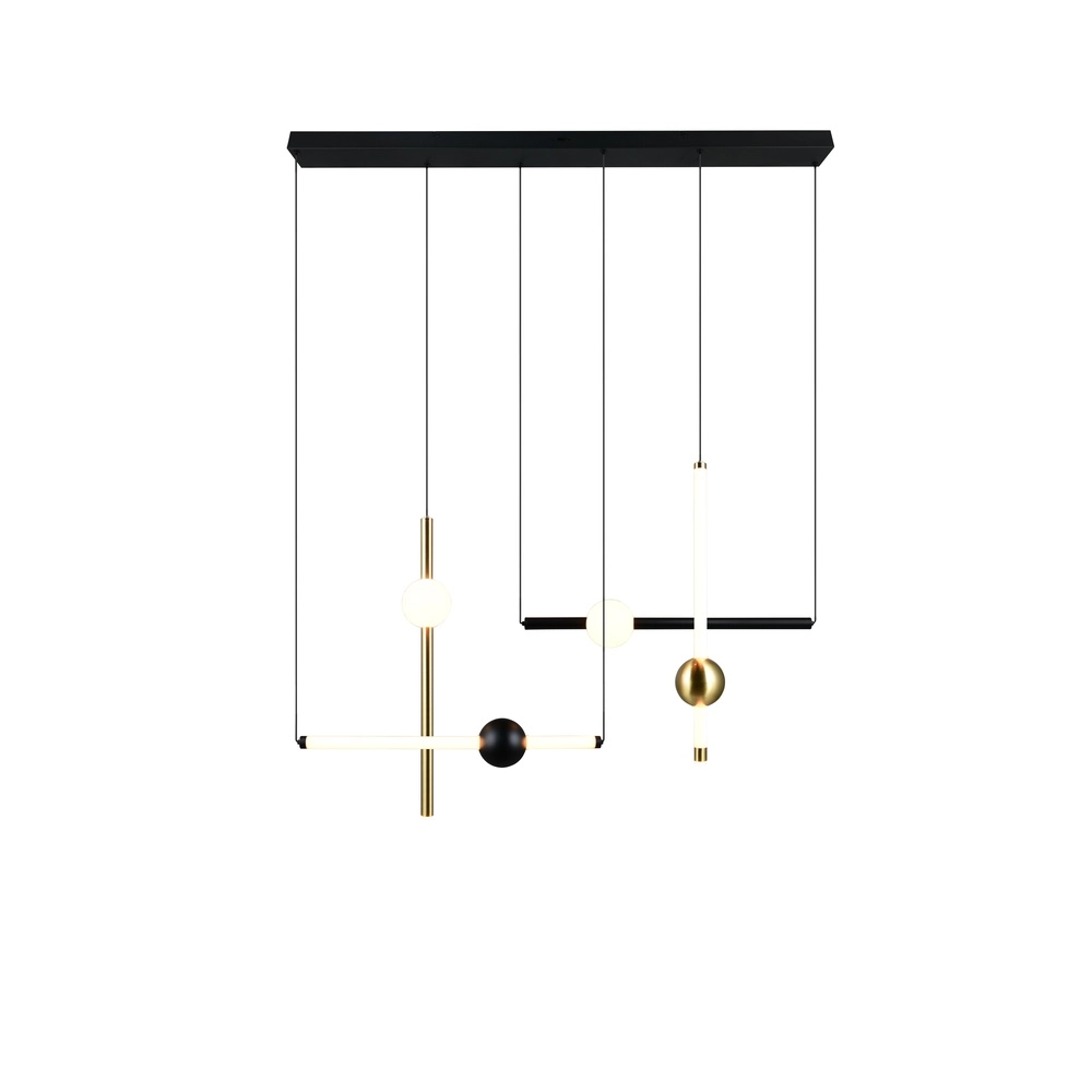 Suspension moderne Melita noir avec or Trio 4017807661910