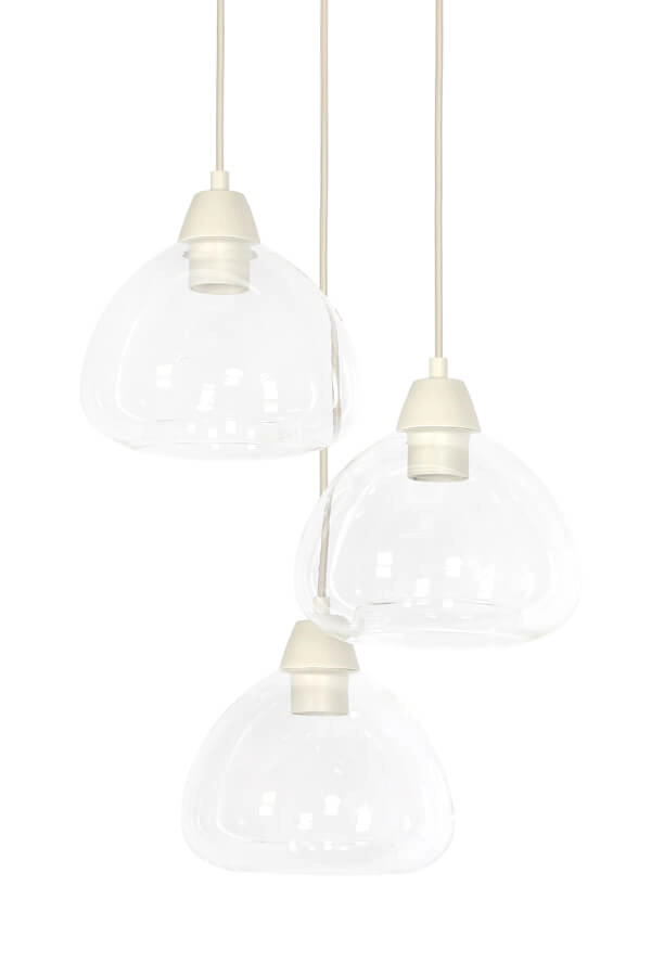 Suspension 3 lumières Bisho motif crème Ø 30cm Light & Living 8717807743307