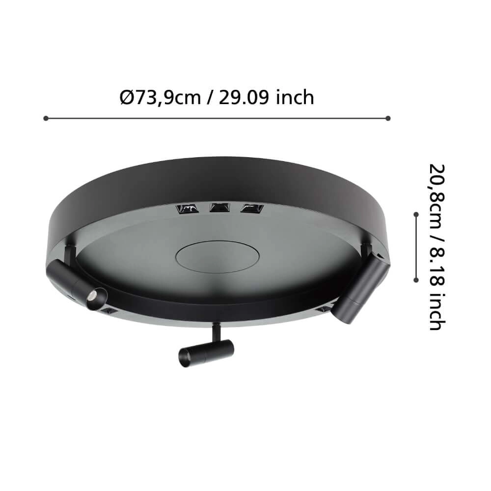 Plafonnier LED noir Bruscoli Ø 60 cm Stars of Light 9008606221165