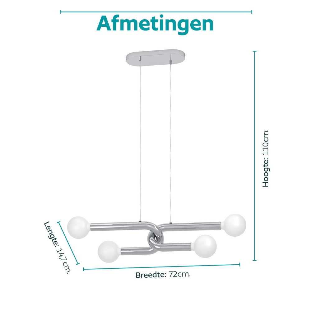 Lampe pendante de conception Mellili Chrome Eglo 9008606406661