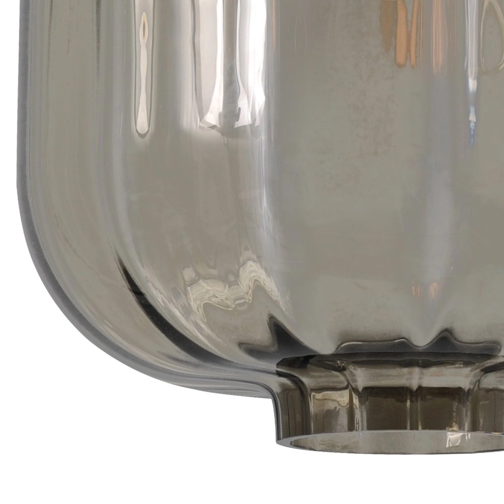 Lampe de plafond Lett lll 28cm noir avec verre fumé Masterlight 8718121181462