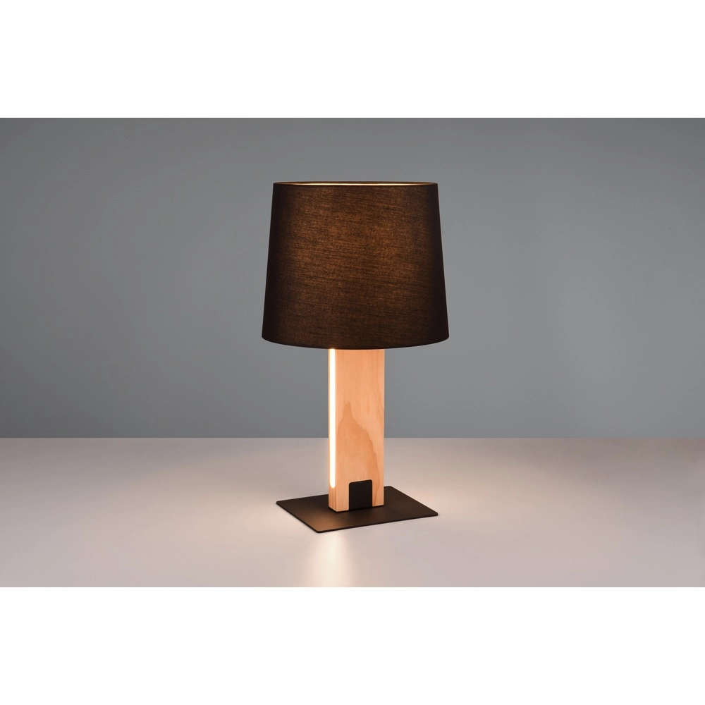 Lampe de table Rahul Design noir avec bois Trio 4017807600469