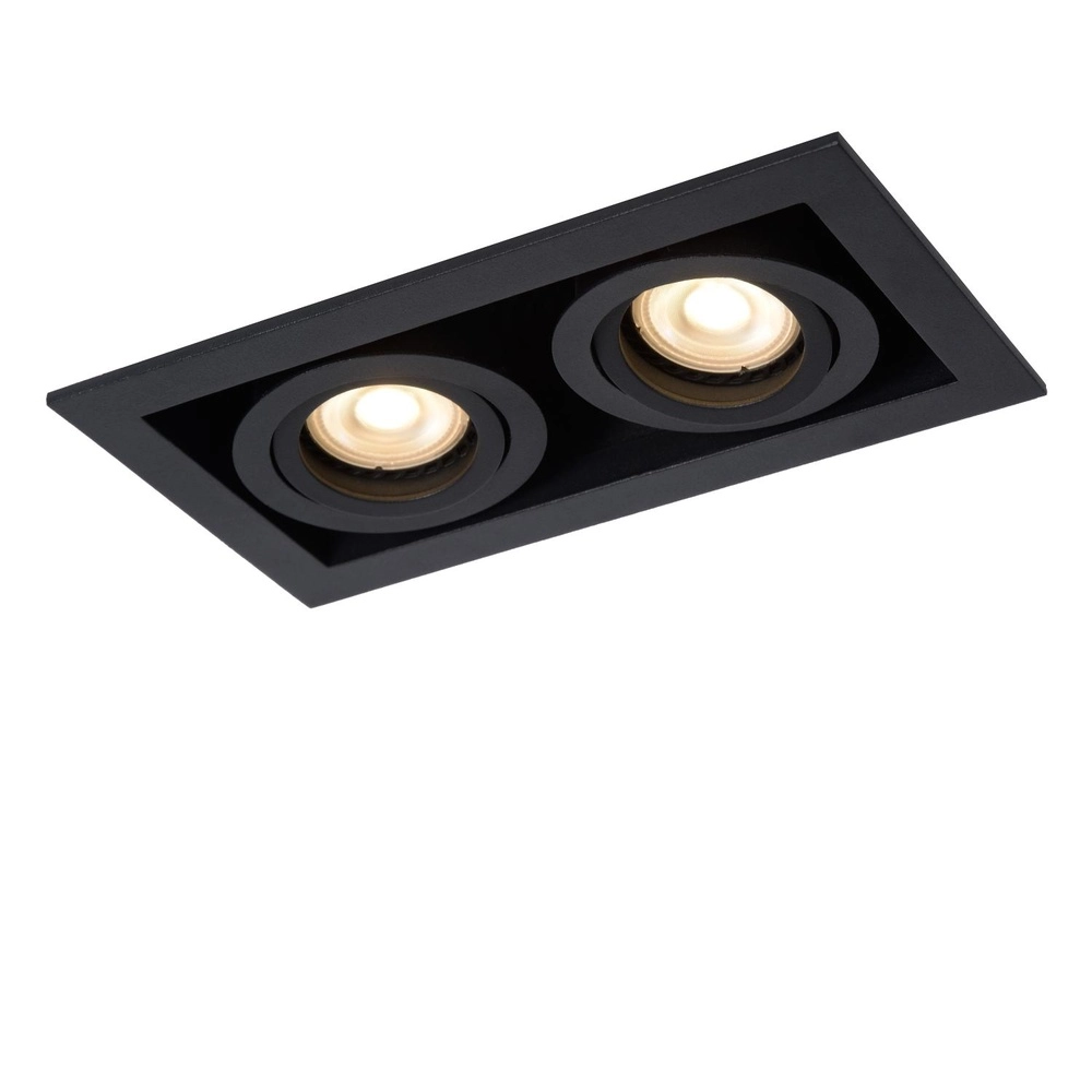 Projecteur rectangulaire encastré Chimney Double Noir Lucide 5411212092267