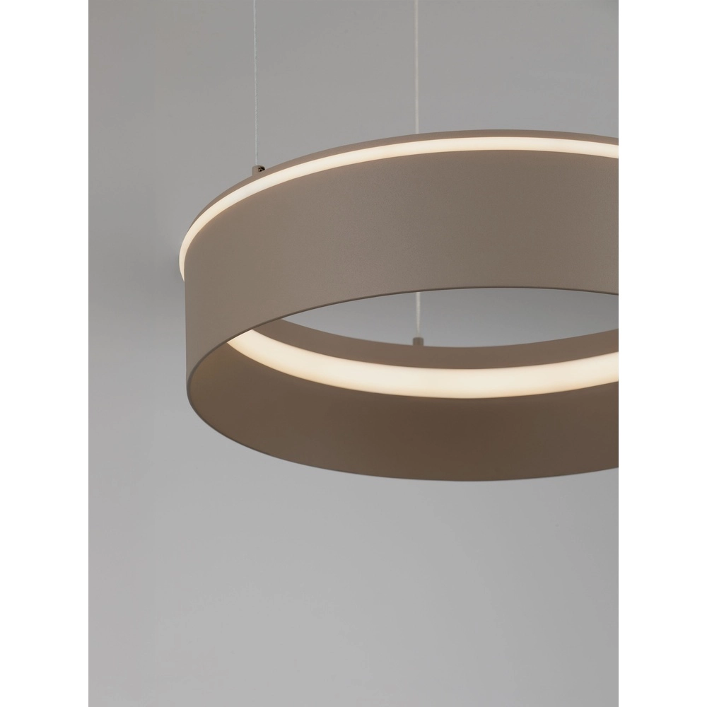 Lampe pendante moderne Olivia brun sable Ø 40cm Lyora 5212017494177