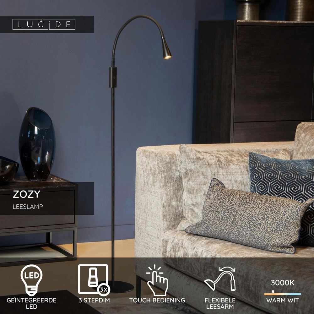 Lampe de lecture Zozy Noir Lucide 5411212185846
