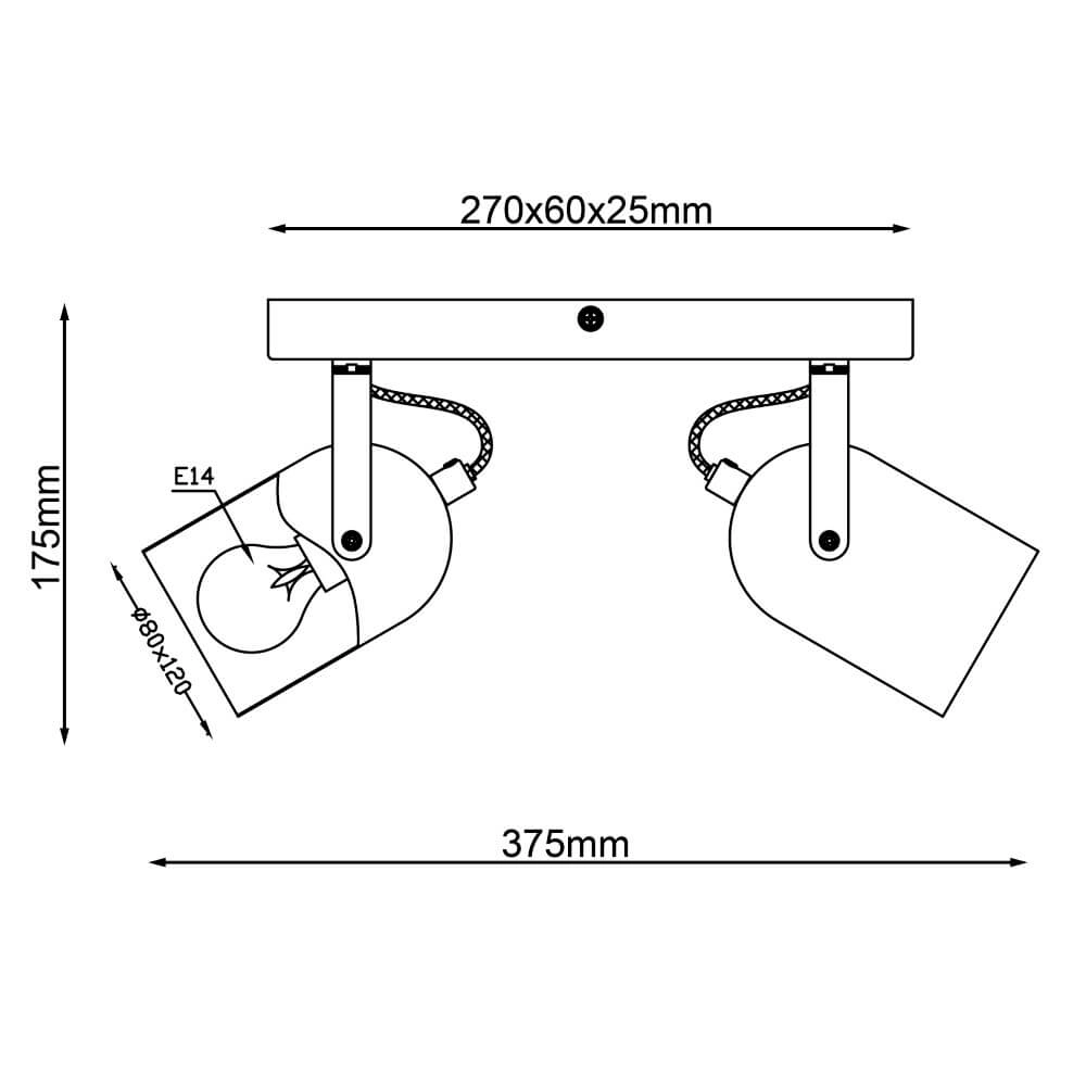 Plafonnier Tronte 2 lumières Brilliant 4004353411359