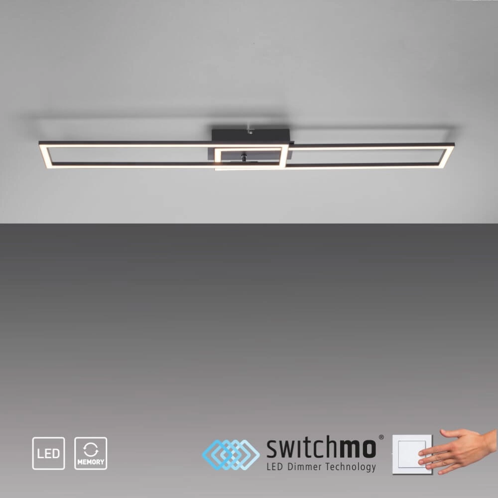 Plafonnier LED noir Iven Paul Neuhaus 4043689981976