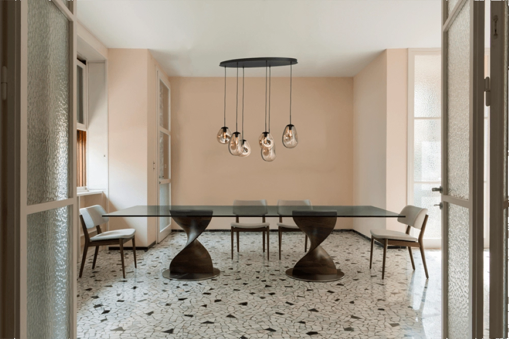 Lampe suspendue Lava Oval 6x verre doré Masterlight 8718121290119