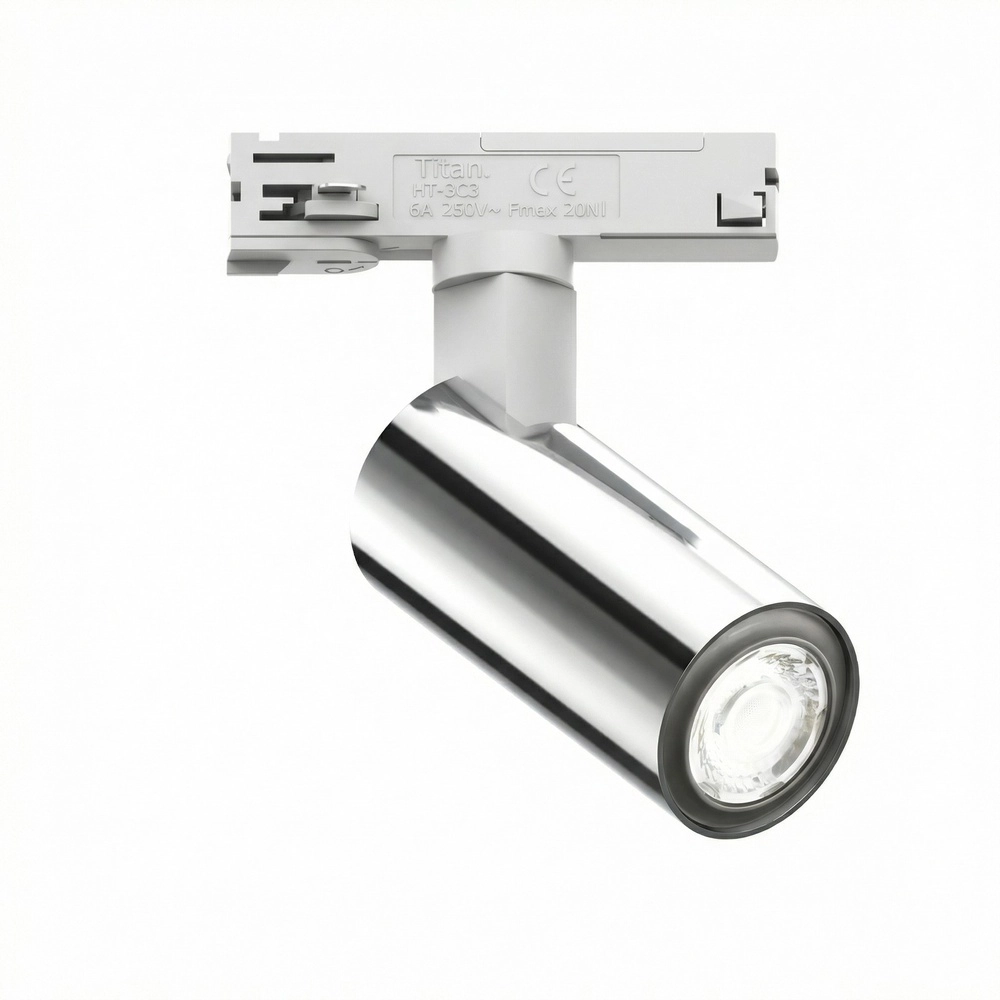 Spot sur piste monophasée Tevo Mini Blanc avec chrome